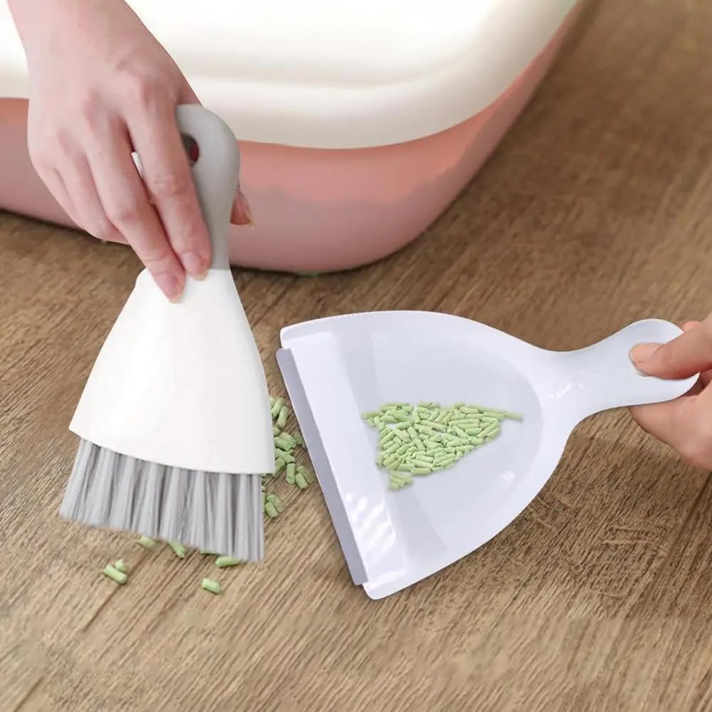 Small Dust Pan and Brush Broom - Dust Pan and Brush Set, Small Dustpan and Brush Set, Hand Broom and Dustpan Set, Dustpan with Brush, Dustpan and Brush Set is Daily Clean Tool for Family. （Gray 2 Set）