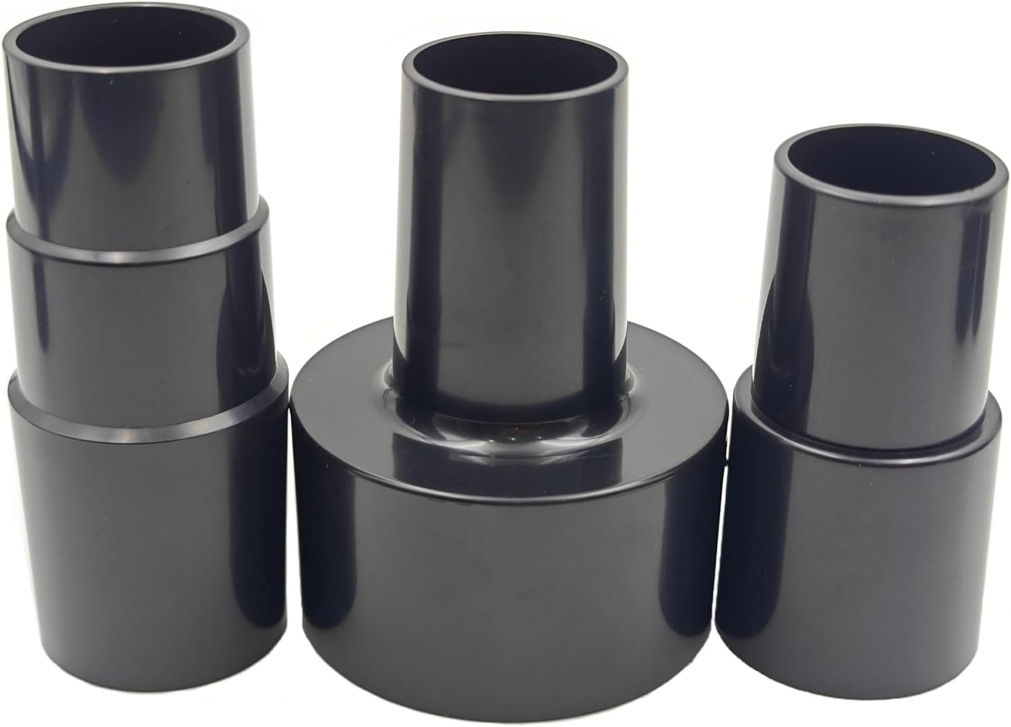 Plastic Hose Connector Reducer Attachments Fits Vacuum Cleaner， 1-3/8" to 1-1/4", 2-1/2" to 1-1/4", 1-1/4" to 1-3/8" to 1-1/2"（6 Pieces）