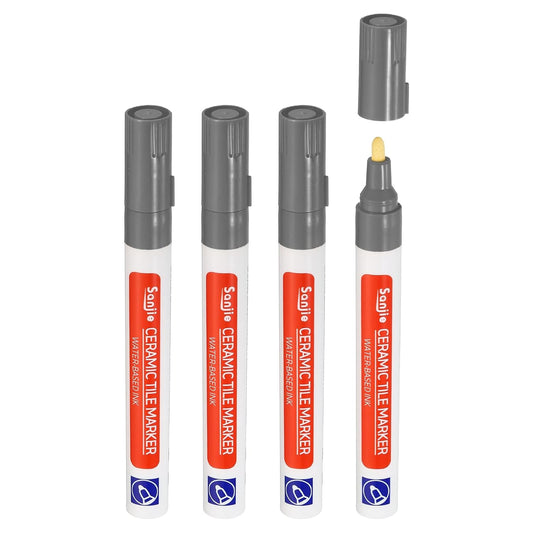 PATIKIL Grout Pen, 4 Pack Grey Tile Marker Waterproof Grout Sealer Pen Tile Repair Pens Paint Pens for Wall Floor Bathroom Kitchen Refresh