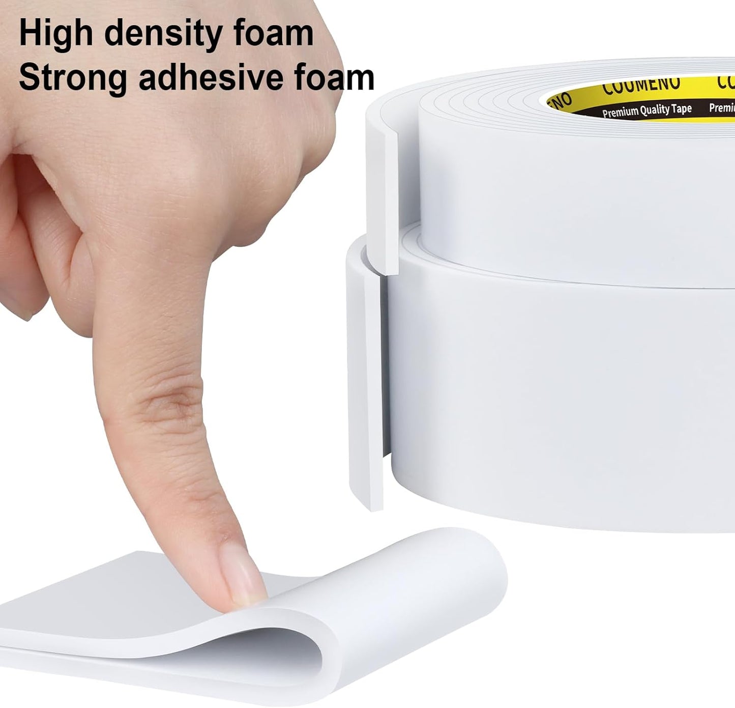 2 Pack Single-Sided Adhesive White Foam Tape, Single-Sided Sealing Strip Foam Pad Sponge Tape Window Weatherproof, Self-Adhesive Insulation Sealing Tape (White) 2inX16.4FT