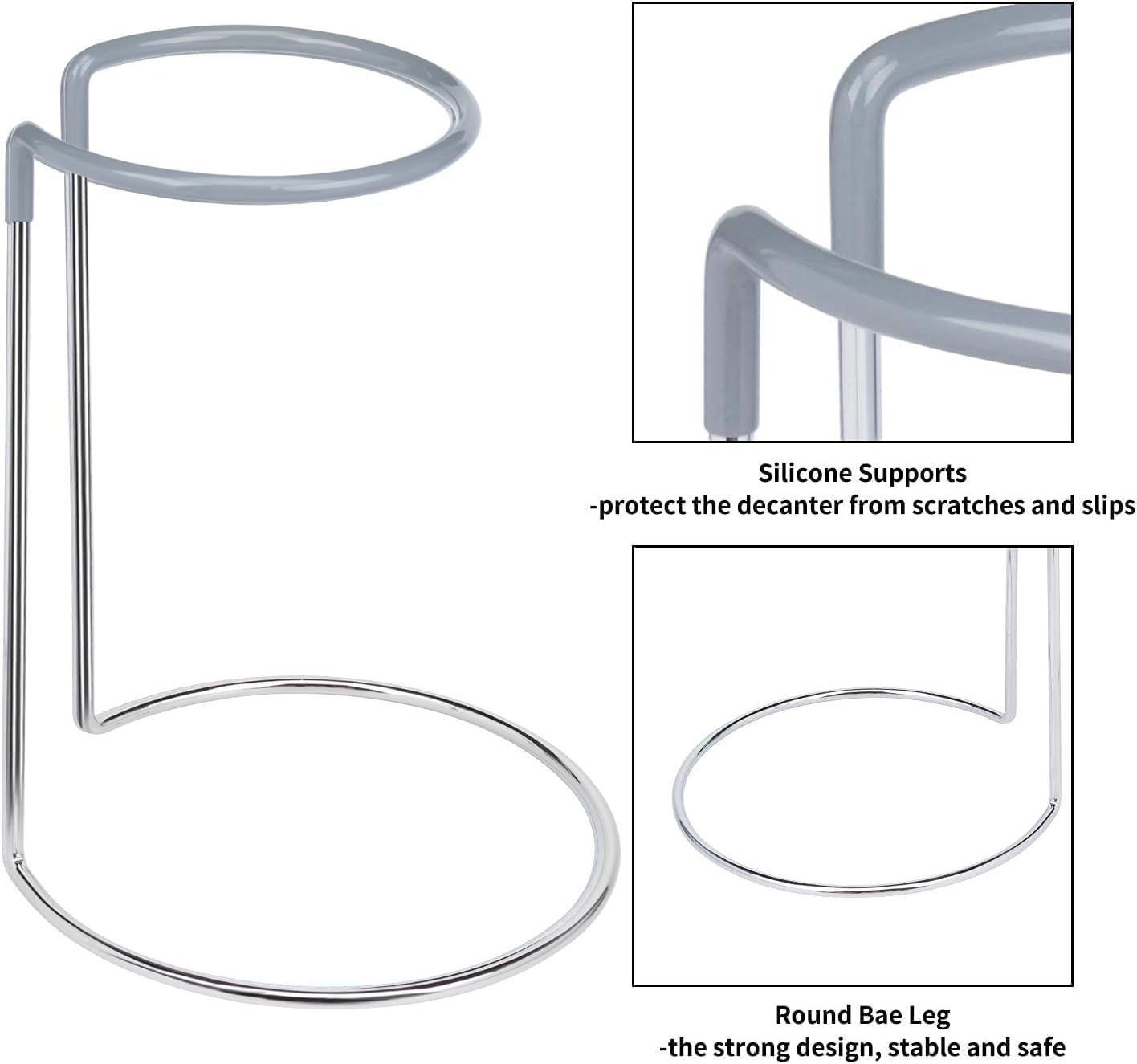 Wine Decanter Drying Stand with Rubber Coated Top to Prevent Scratches, Wine-Decanter Drying Rack for Standard Large Wine Decanters, Decanter Cleaner Includes Cleaning Brush & Decanter Cleaning Beads