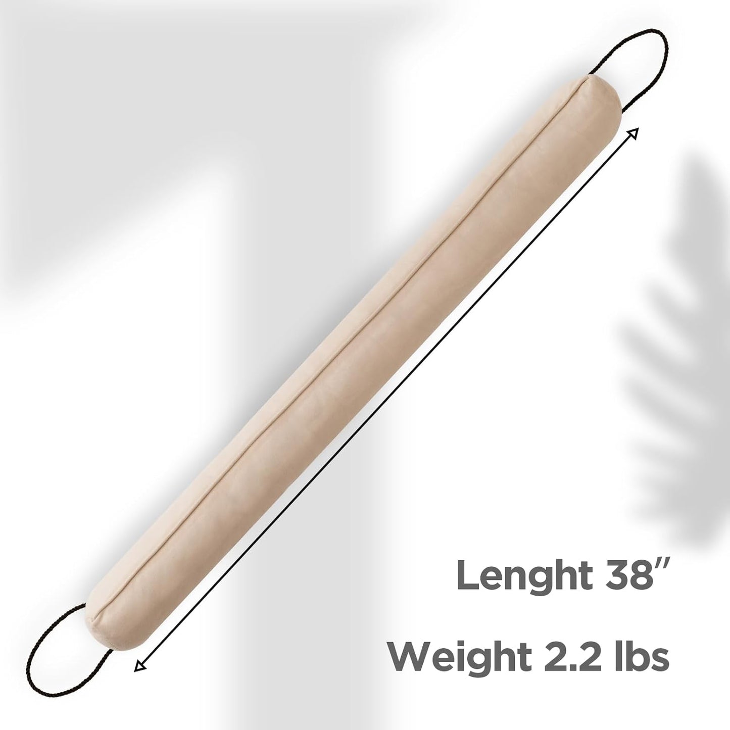 Sunolga 2-Pack 38" Door Draft Stopper Blocks Hot and Cold Air with Removable Washable Cover for Gaps Up to 3", All-Season Seal for Noise, Wind, Door Sweep for Bottom of Door, Home Essentials, Beige