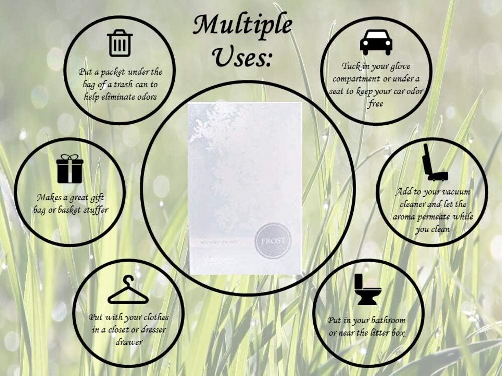 Floral Simplicity Frost Scented Sachets Pack of 6, Fall & Winter - Long-Lasting Scented Bags, Home Fragrance & Deodorizer, Air Freshener & Deodorizer for Closet, Room, or Cars, Made in USA