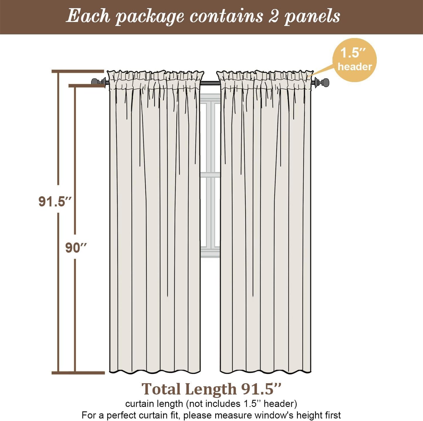 Chyhomenyc White Sheer Curtains 90 Inches Long 2 Panels, Light Filtering White Curtains for Living Room, Soft Gentle Voile Rod Pocket Bedroom Window Drapes, 59Wx90L Inch, 2PCS