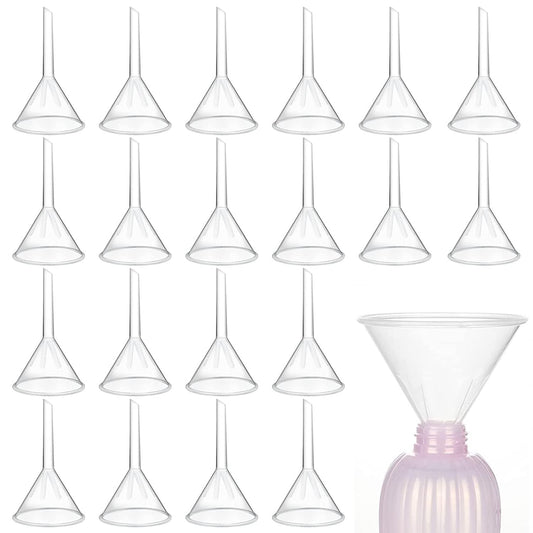 LANIAKEA 20PCS Plastic Funnel Set, 3" Plastic Funnel, Clear Funnels for Filling Bottles, Lab, Water Bottle,Capsule,Oils, Perfume, Liquid