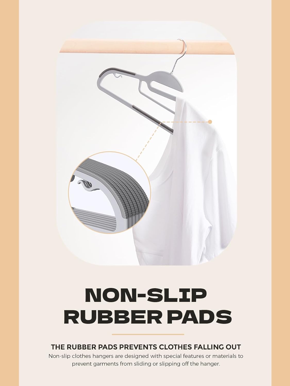 HOUSE DAY Heavy Duty Plastic Hangers 100 Pack, Grey Slim Clothes Hangers Space Saving, Durable S-Shaped Non Slip Coat Hangers with Rubber Pads, 360° Swivel Hook, Ideal for for Shirt, Suit, Pant, Skirt