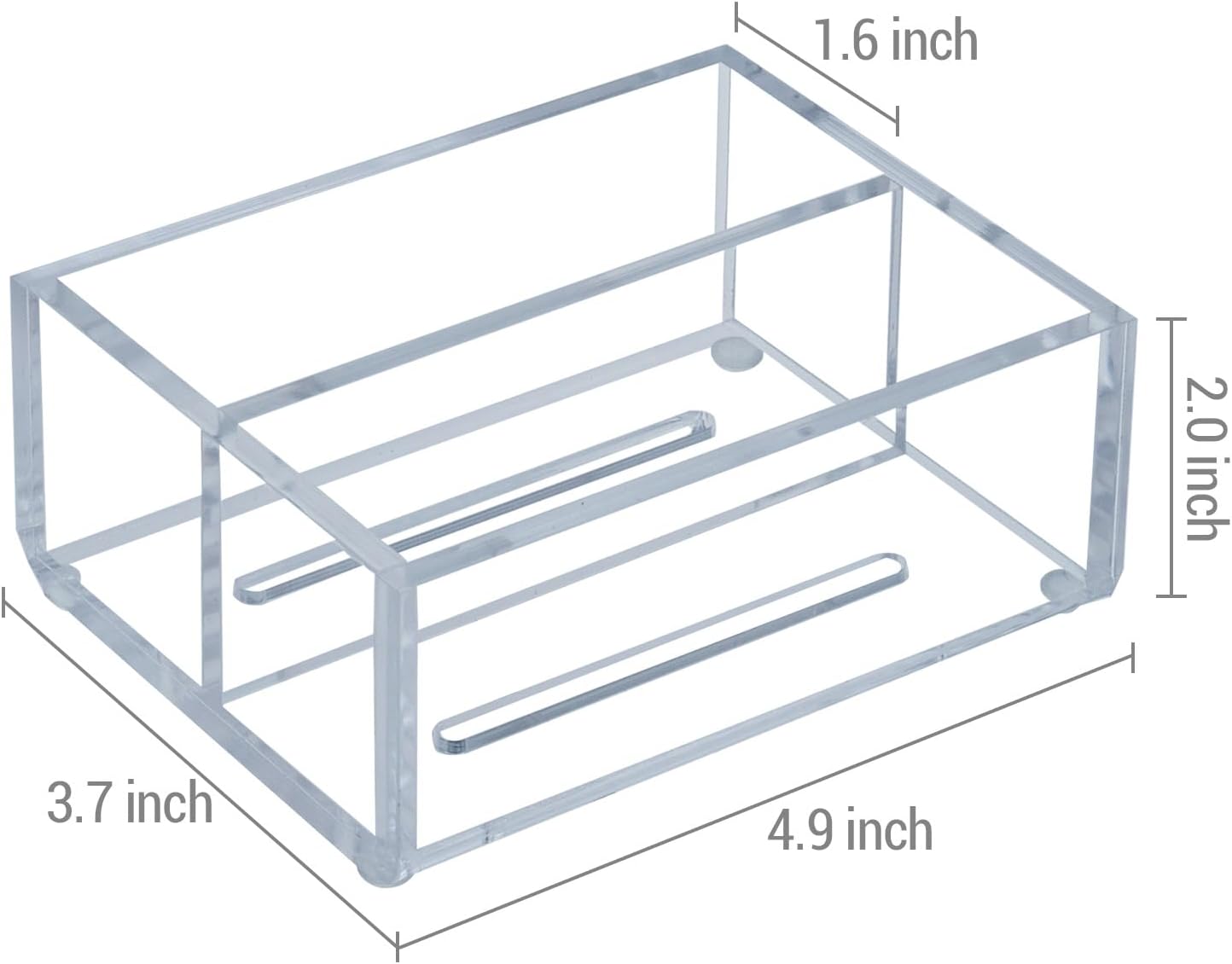 MyGift Modern Premium Clear Acrylic Sponge Holder for Kitchen Sink, Counter Dual Sponge Storage Rack, Countertop Caddy with 2 Compartments for Dish Cleaning Sponges or Scrubbing Pads