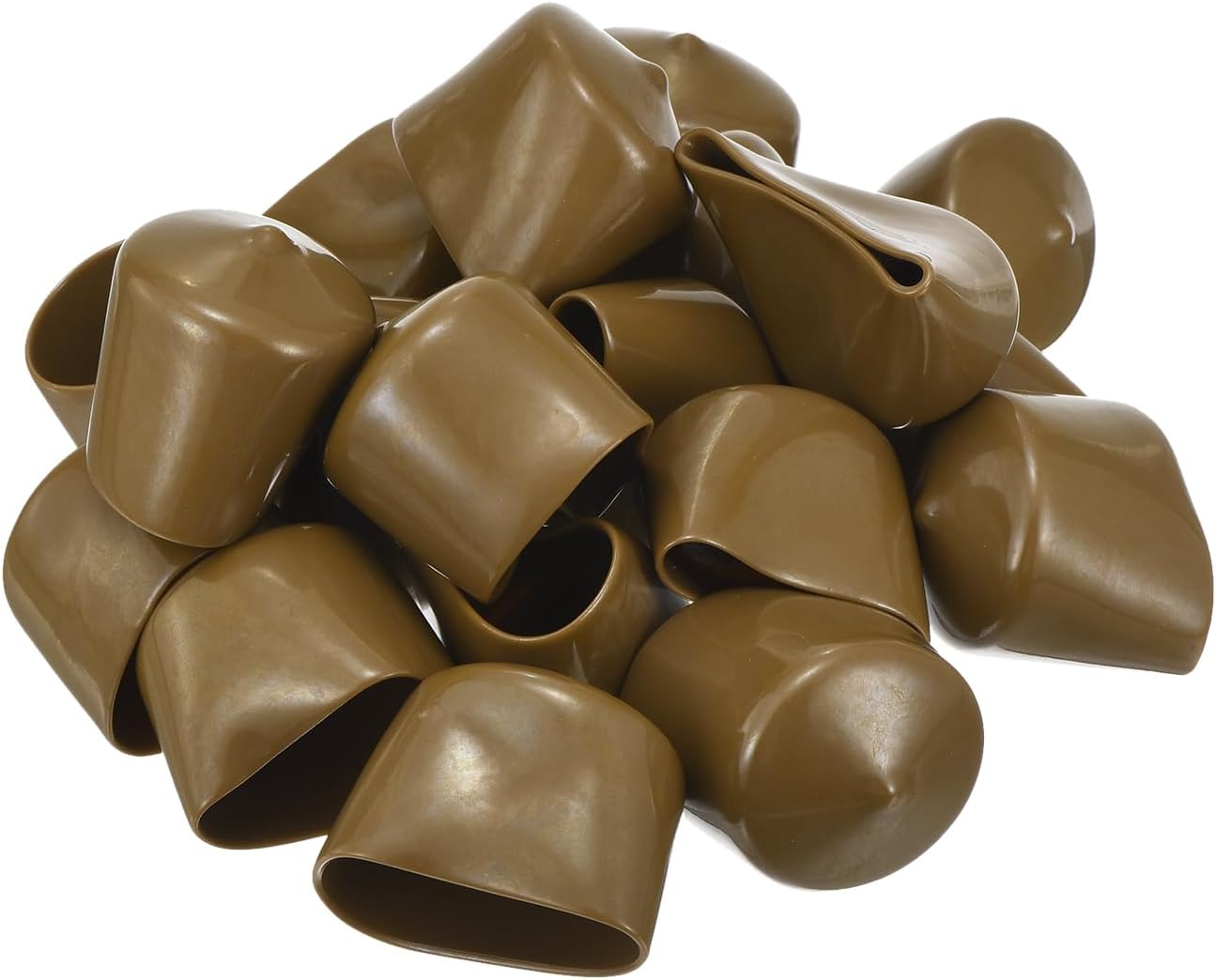 uxcell 20pcs Rubber End Caps 36mm ID Vinyl PVC Round Tube Bolt Cap Cover Screw Thread Protectors Light Brown