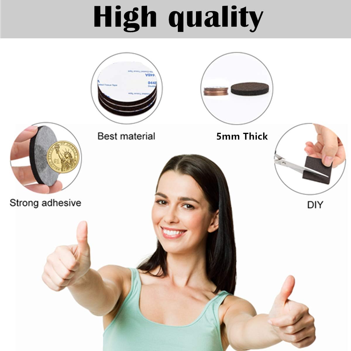 Felt Furniture Pads 136 Pieces, Furniture Pads for Hardwood Floors, 5mm Thick Floor Protectors for Furniture Legs, Felt Pads for Furniture, Floor Savers for Furniture in a Case