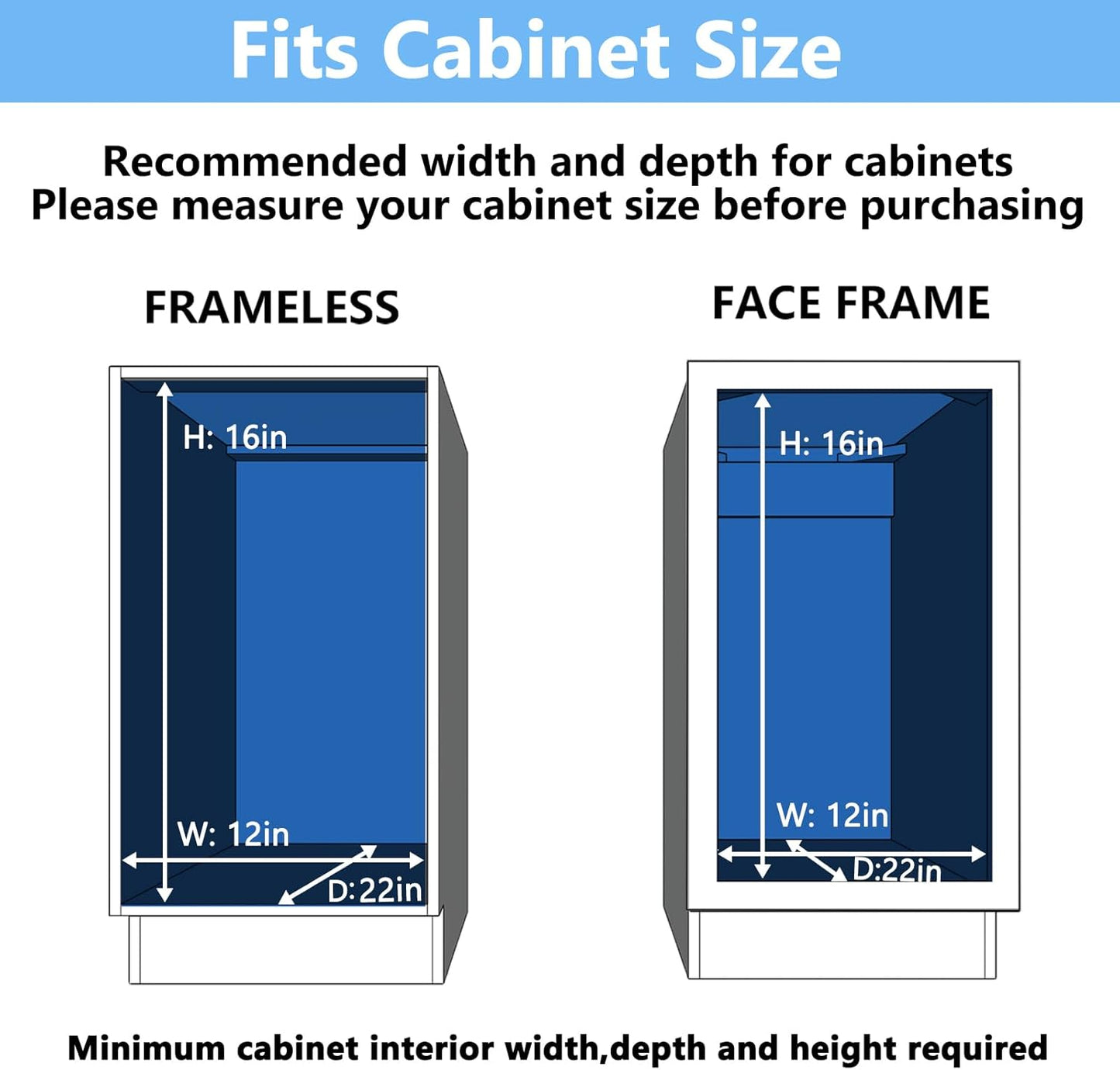 2 Tier Individual Pull Out Cabinet Organizer 11½" W x 21½" D, Heavy Duty Cabinet Pull Out Shelves, Slide Out Drawers Organization for Kitchen Cabinets Bathroom