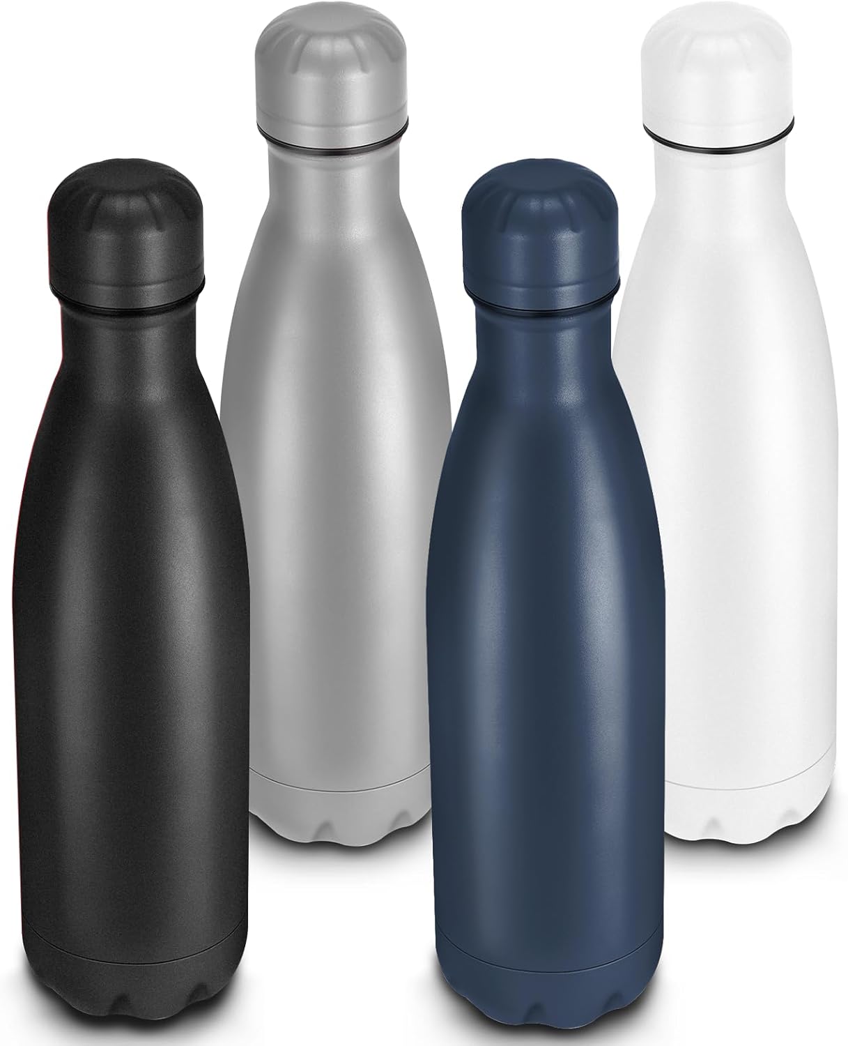 17oz Cola-Bottle Shaped Stainless Steel Leak-proof Water Bottle,Double Wall Vacuum Insulated Metal,Travel Mug For Sports Indoors & Outdoors,BPA-Free Kids Flasks,Assorted(4 Pack)