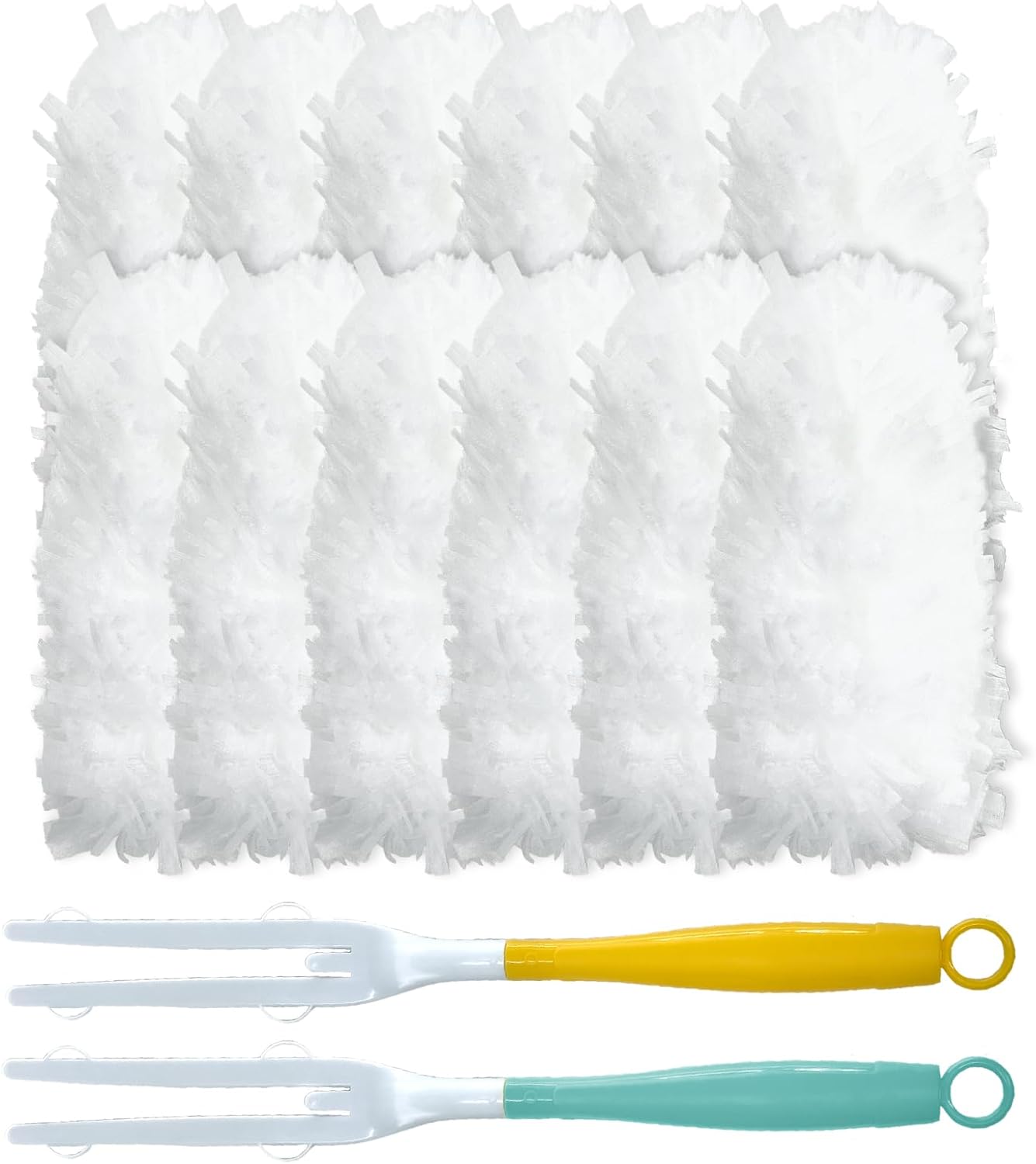 Car Interior Duster - Ultimate Cleaning Tool for Cars, House, and Office - Compact Mini Design for Effortless Dust Removal Double-Sided Design 2handle +10 Duster Refills.