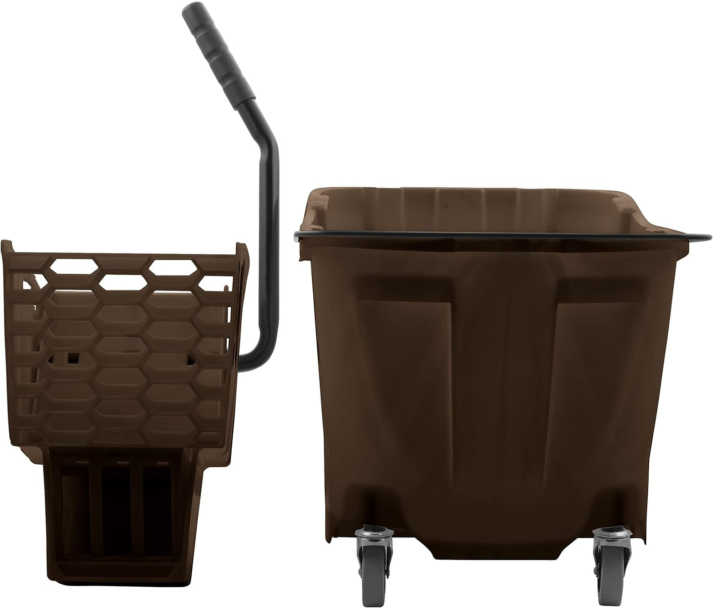 Carlisle FoodService Products Omnifit Mop Bucket with Side Press Wringer for Floor Cleaning, Kitchens, Restaurants, Office, And Janitorial Use, Polypropylene (Pp), 35 Quarts, Brown