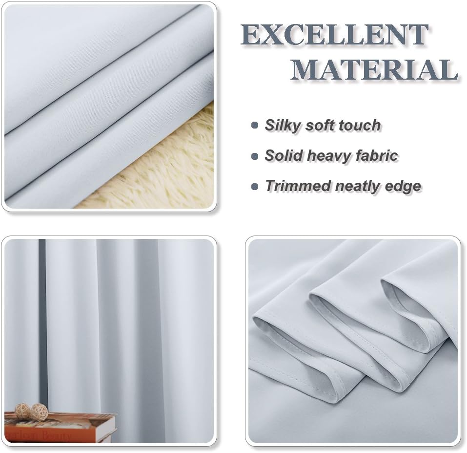 PONY DANCE Greyish White Small Window Curtain Panels Room Darkening Curtain Tiers for Nursery with Top Grommet (Only Block 60-75% Lights), 29 x 30 Inch, 1 Pair