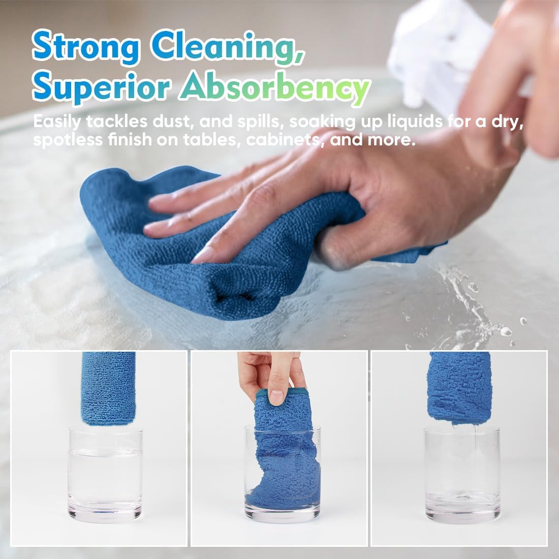 HOMEXCEL Microfiber Cleaning Cloth 12 Pack 12.5 x 12.5 inch Microfiber Towels for Cars Ultra Absorbent Car Washing Cloth Lint Free Streak Free Cleaning Rags for Car, Kitchen Window Lake Green