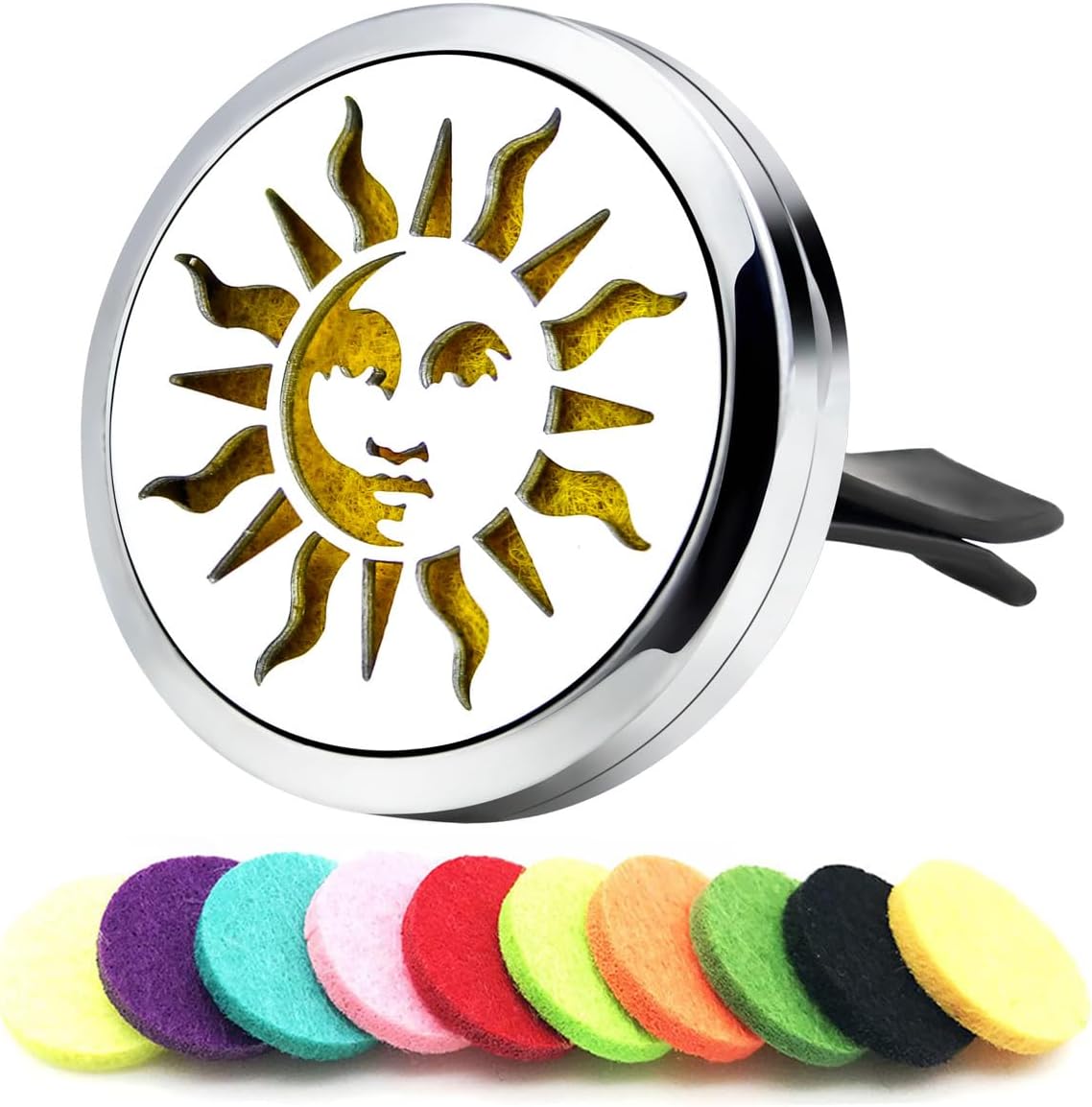 Sun Face Car Diffuser Vent Clip Aromatherapy Essential Oil Car Diffuser Vent Clips Air Freshener Car Accessories Mother's Birthday Gifts