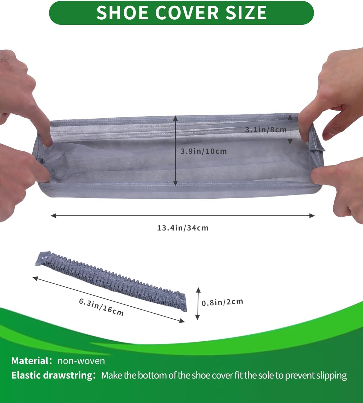 50Pcs(25 Pairs) Non-Woven Shoe Covers Disposable Non Slip for Indoors, Breathable | Durable | Boot Covers, Fits Up to Size 13 US Men (Gray)