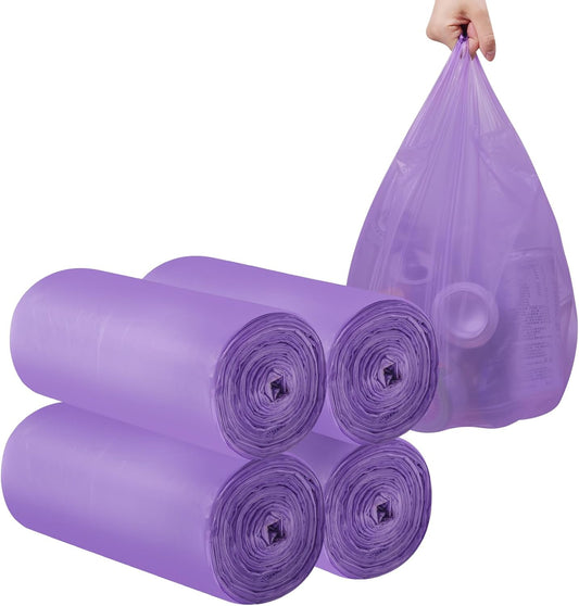 2-4 Gallon Portable Trash Bags,120 Counts Thicken portable Small Garbage Bags for Office, Kitchen,Bedroom Trash Can,Strong Trash Bags（Purple）
