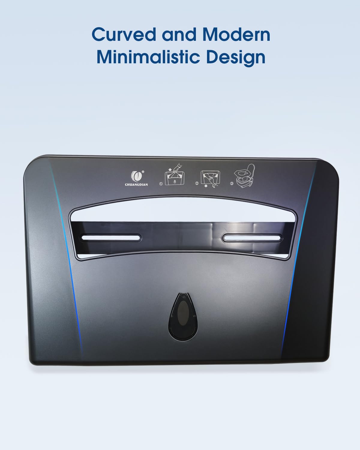 Toilet Seat Cover Dispenser, Wall Mounted Toilet Seat Cover Disposable Paper Holder, Half Fold for Commercial&Residential Use, CHUANGDIAN, Dark Grey