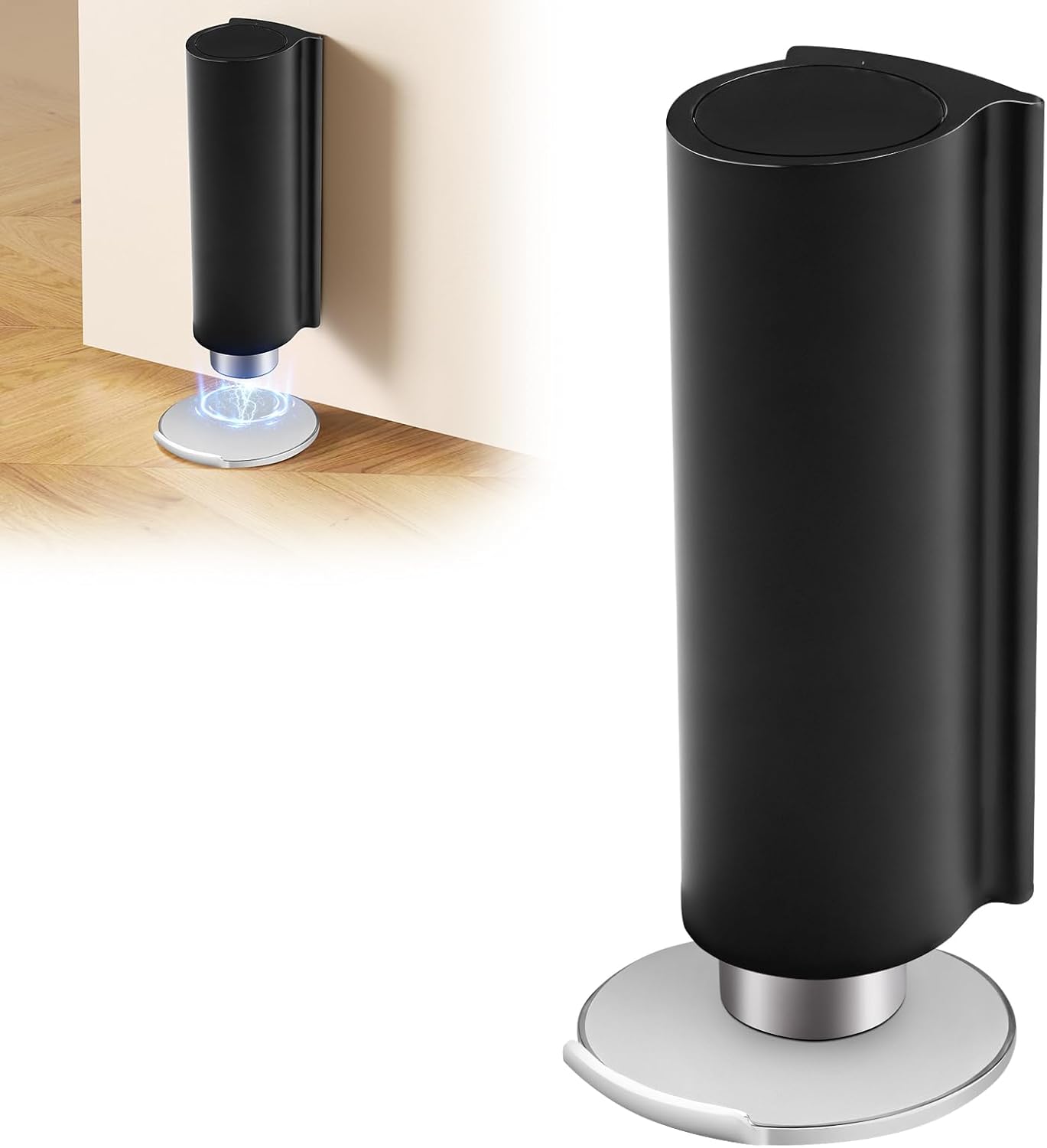 Magnetic Door Stoppers Black WYGWP Stainless Steel No Drilling Wedge Stops Heavy Duty Catch Holder to Keep Doors Open