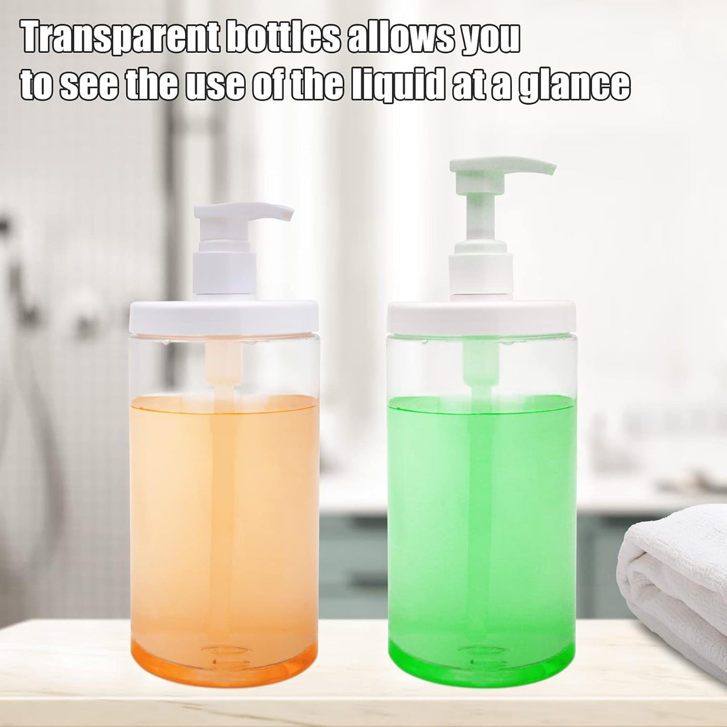 Cosywell Pump Bottle Dispenser Plastic Pump Bottles Refillable Bottles Wide Mouth Jar Style Empty Pump Bottles Bathroom Shower Containers for Lotion Shampoo Conditioner (White, 3X 1000ml)