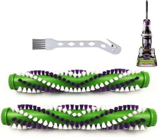 Vacuum Carpet Cleaning Brush Replacement Part Compatible Bissell ProHeat 2X Revolution Pet Pro 3432 3588F 1986 1964 19862 Roller Brush Assembly Number #1611133（2 pack green）