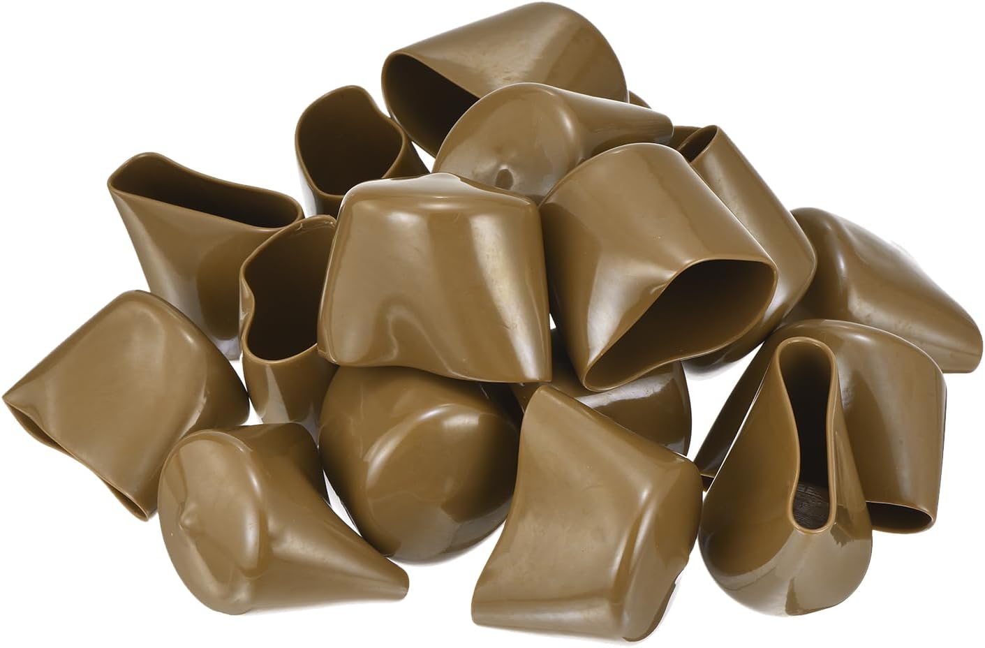 uxcell 20pcs Rubber End Caps 43mm ID Vinyl PVC Round Tube Bolt Cap Cover Screw Thread Protectors Light Brown