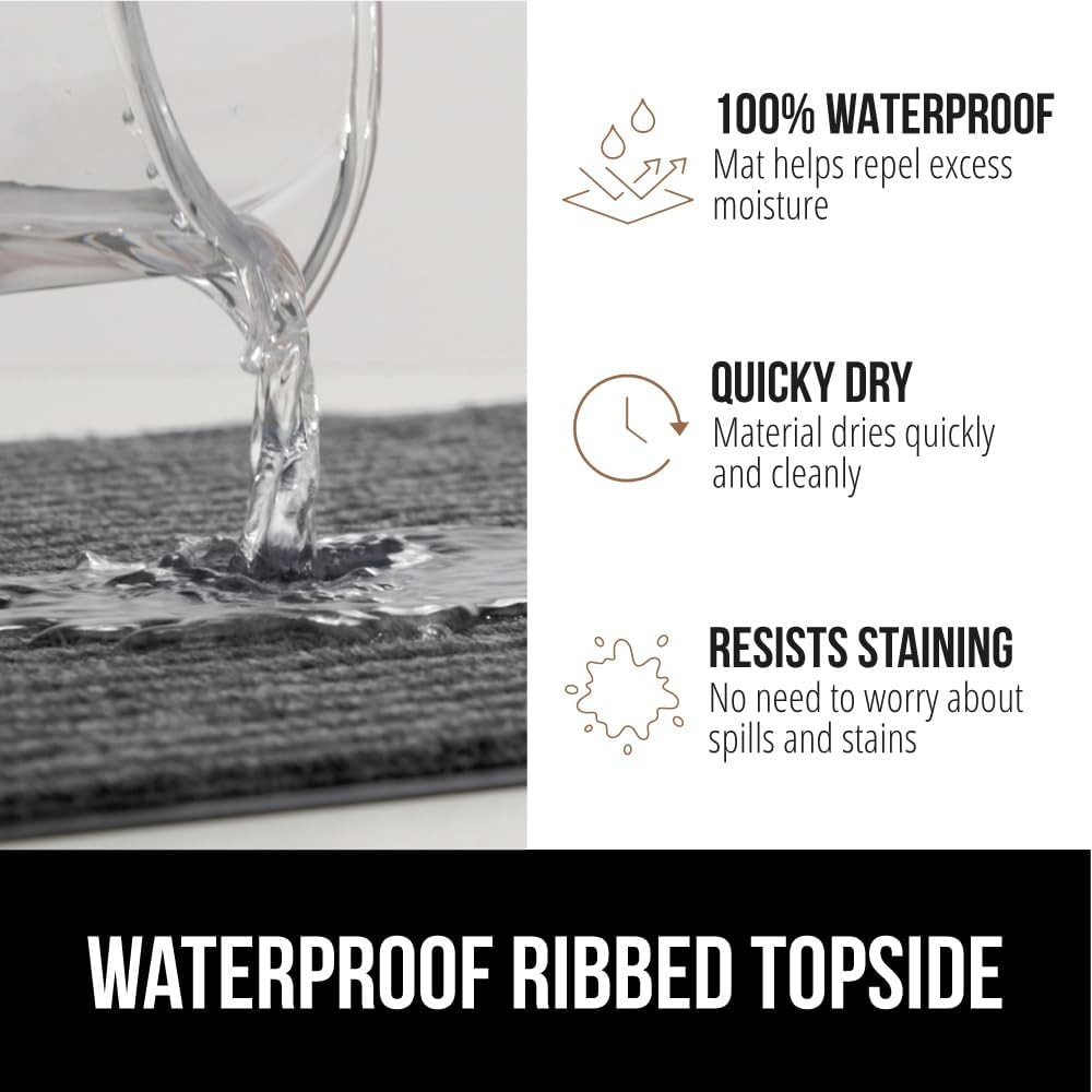 GORILLA GRIP Traffic Guard Door Mat, 72x48, Heavy Duty Welcome Mats, Commercial Office Space Doormat, Waterproof, Fade Resistant, Strong Rubber Backing, Low Profile, Shoe and Boot Scraper, Light Gray