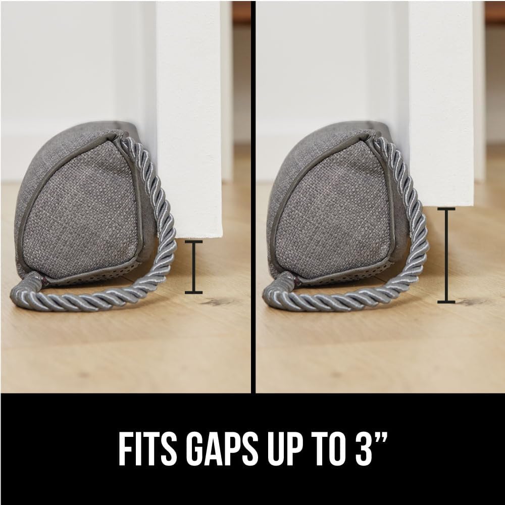 GORILLA GRIP Door Draft Stopper for Bottom of Doors, Weather Stripping Seal Blocks Hot Air, Noise, Bugs, Keeps Cold AC in, Sound Proofing Easy Install Gap Filler, Home Essentials, 34 Inch 2 Pack, Gray