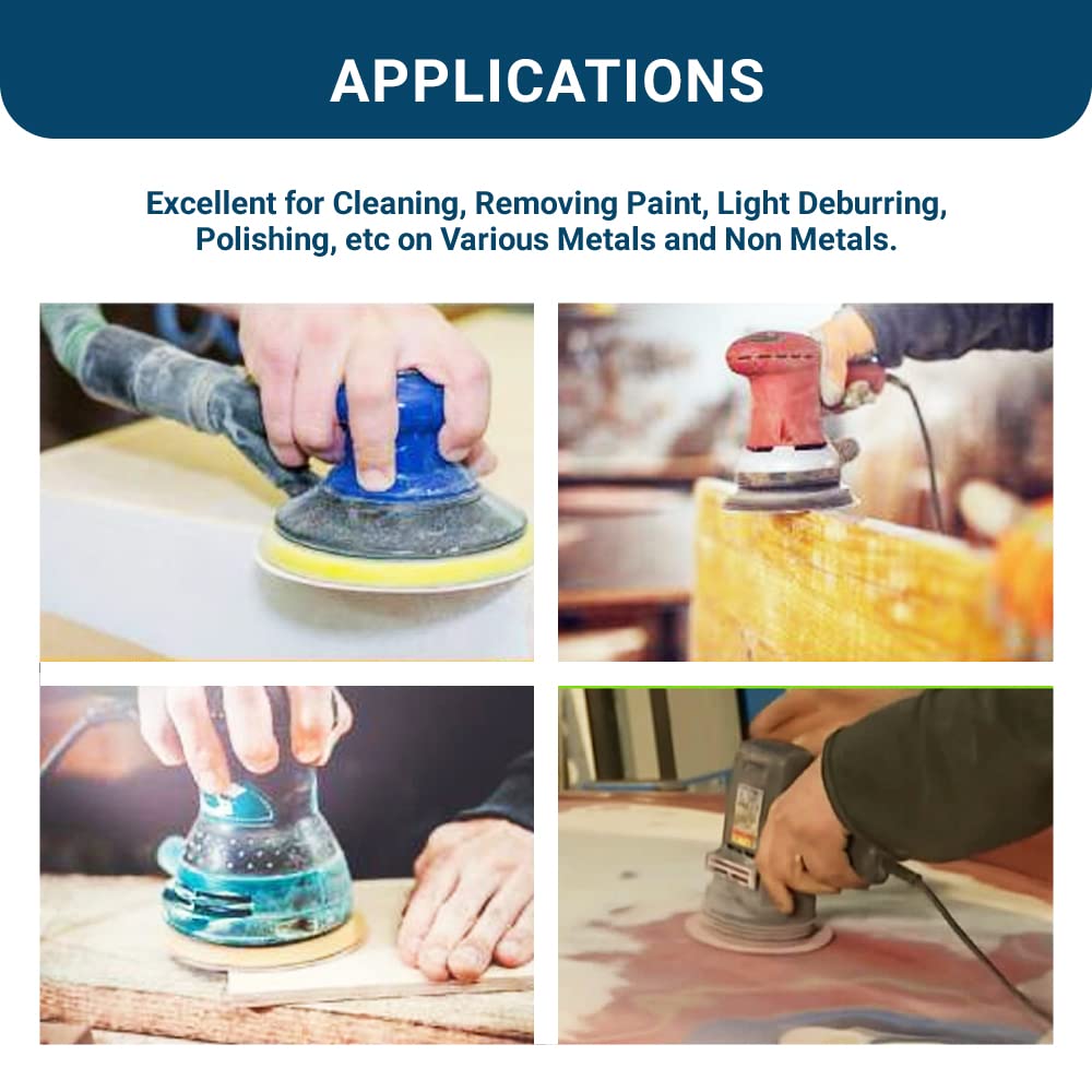 Benchmark Abrasives 4-1/2" Diameter Surface Preparation Non Woven Discs with 7/8" Arbor for Die Grinder Surface Grinding Polishing Burr Finish Rust Paint Removal (Pack of 10) - (Gray)