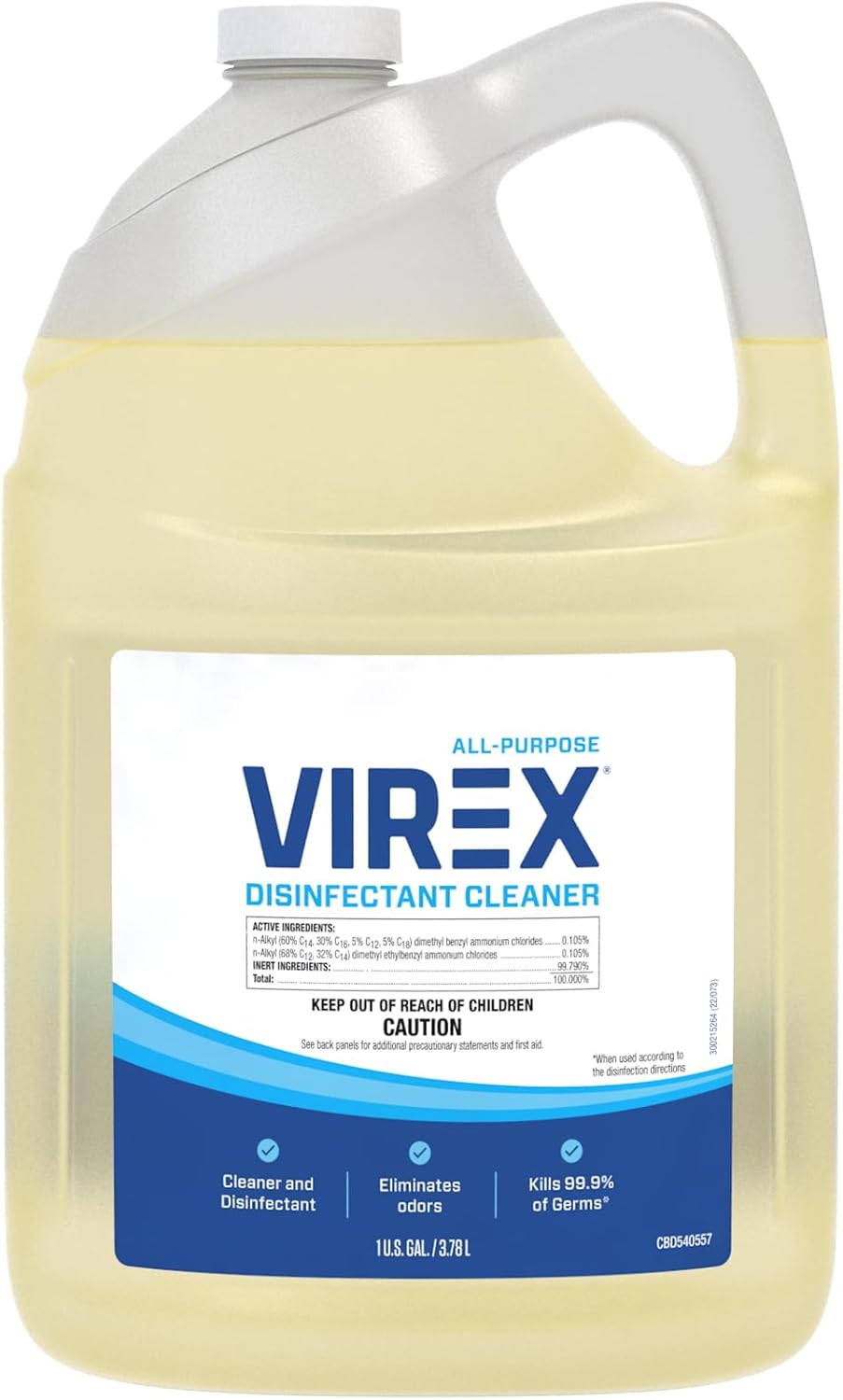 VIREX CBD540557 All Purpose Disinfectant Cleaner - Kills 99.9% of Germs and Eliminates Odors, Ready-to-Use Liquid Refill, Lemon Scent, 1-Gallon (Pack of 2)