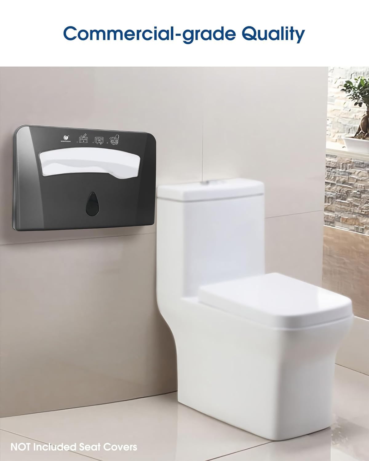 Toilet Seat Cover Dispenser, Wall Mounted Toilet Seat Cover Disposable Paper Holder, Half Fold for Commercial&Residential Use, CHUANGDIAN, Dark Grey