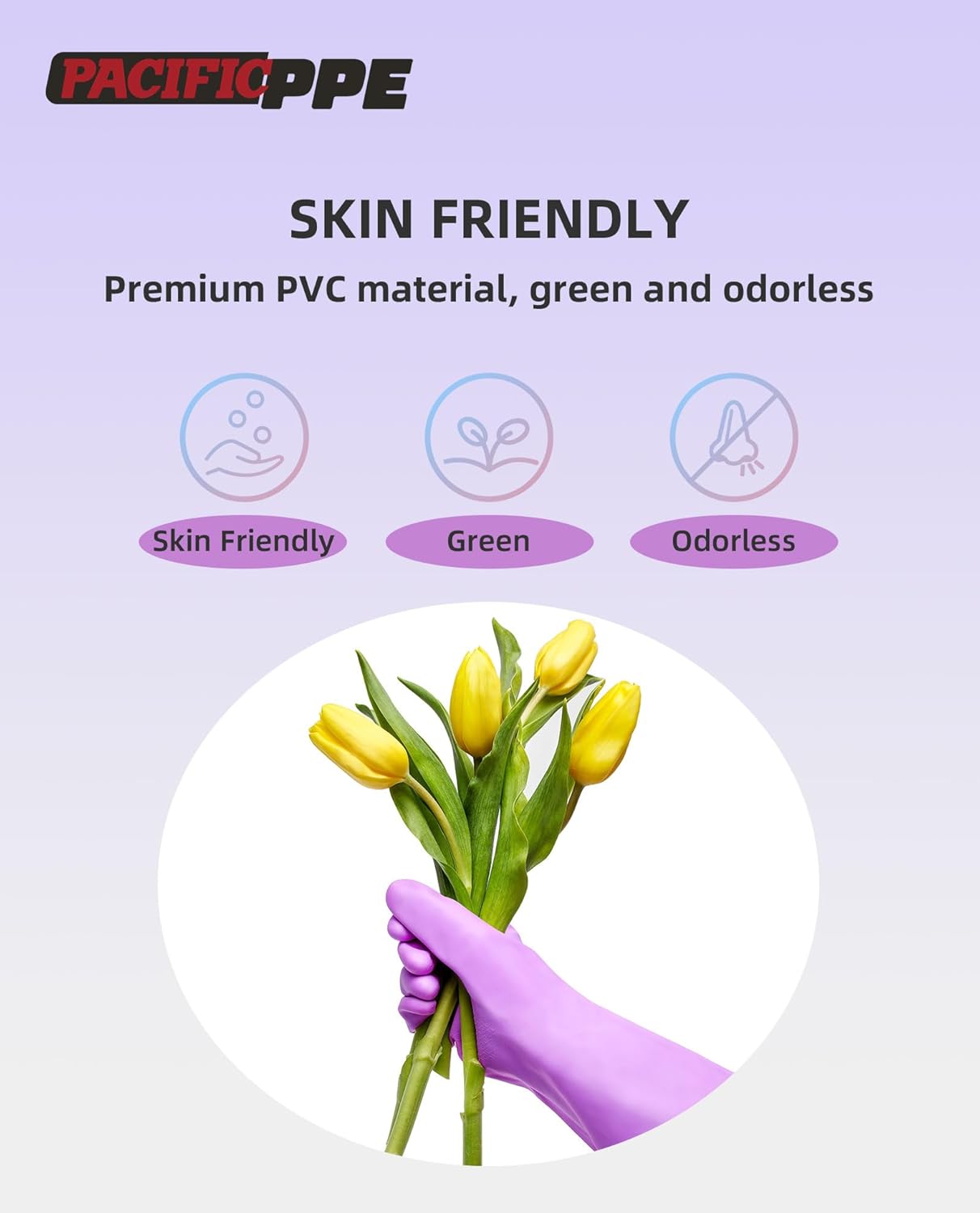 PACIFIC PPE 2 Pairs Dishwashing Cleaning Gloves with Latex free, Cotton lining, Kitchen Gloves (Purple+Blue, Small)