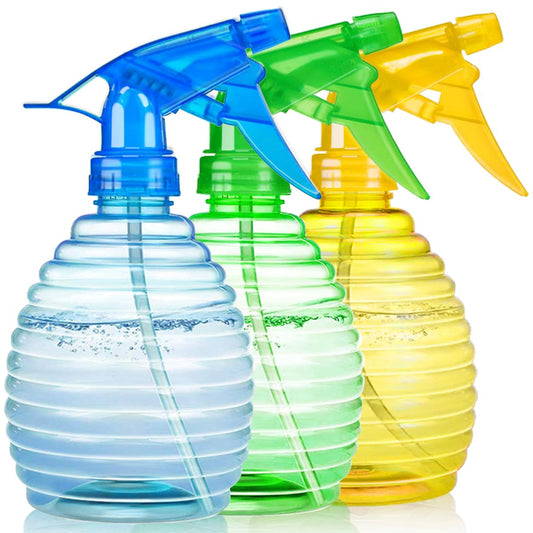 Spray Bottles - 3 Pack, 16 oz - Mist/Stream, Bright Colors, Sturdy, Leak Proof, BPA Free, For Cleaning, Plants, Pet, Vinegar, BBQ, Hair, Cooking - Perfect Size, Easy to Use. With Labels, Funnel