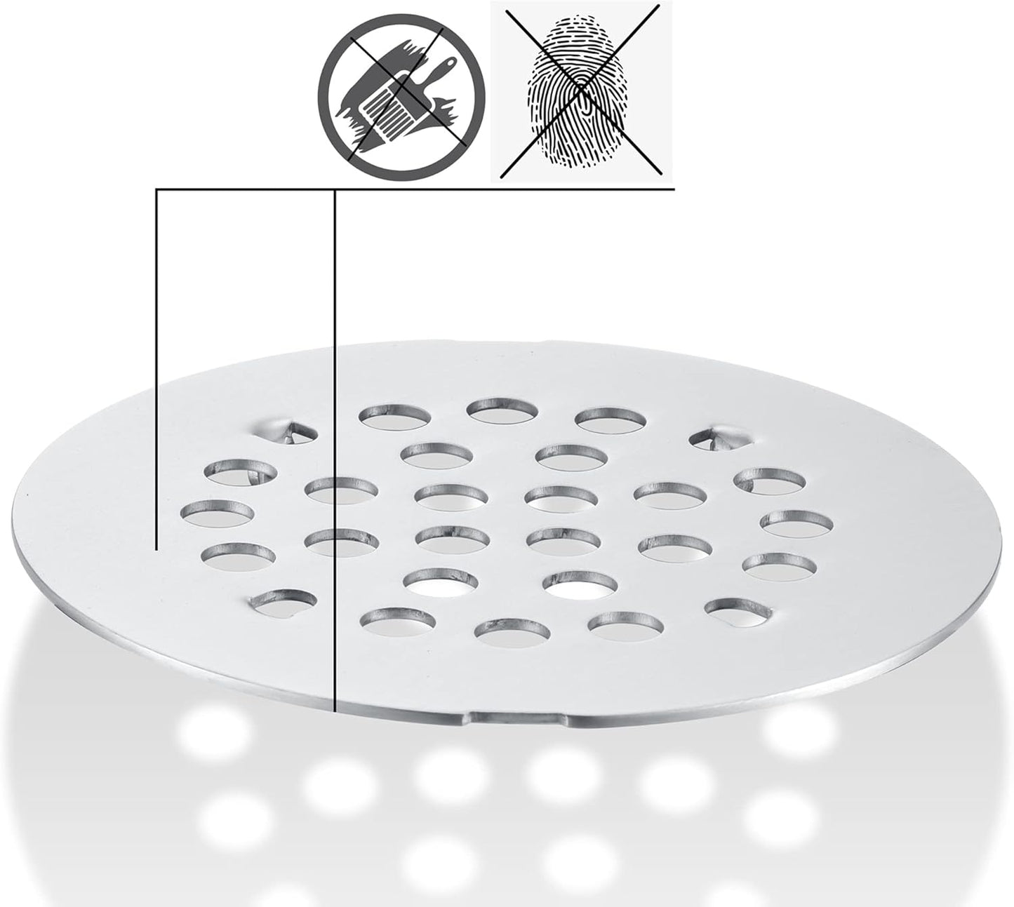 rrajj 4-1/4 (4.25) Inch(108mm) Round Snap-in Shower Floor Drain Cover Replacement Cover (Chrome)