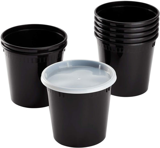 Karat [24oz - 240 ct Black PP Injection Molded Round Deli Containers with Lids (FP-IMDC24-PPB)