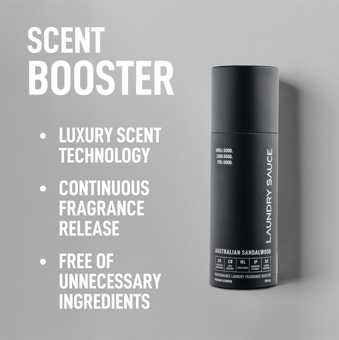 Laundry Sauce - Luxury Scented Laundry Detergent Pods & Scent Booster Bundle (Australian Sandalwood), Premium Laundry Washing Pods with High-End, Sophisticated Fragrances, Dye Free & HE Compatible