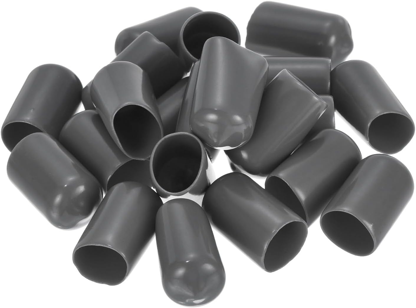 uxcell 20pcs Rubber End Caps 12mm(1/2") ID Vinyl PVC Round Tube Bolt Cap Cover Screw Thread Protectors Dark Grey