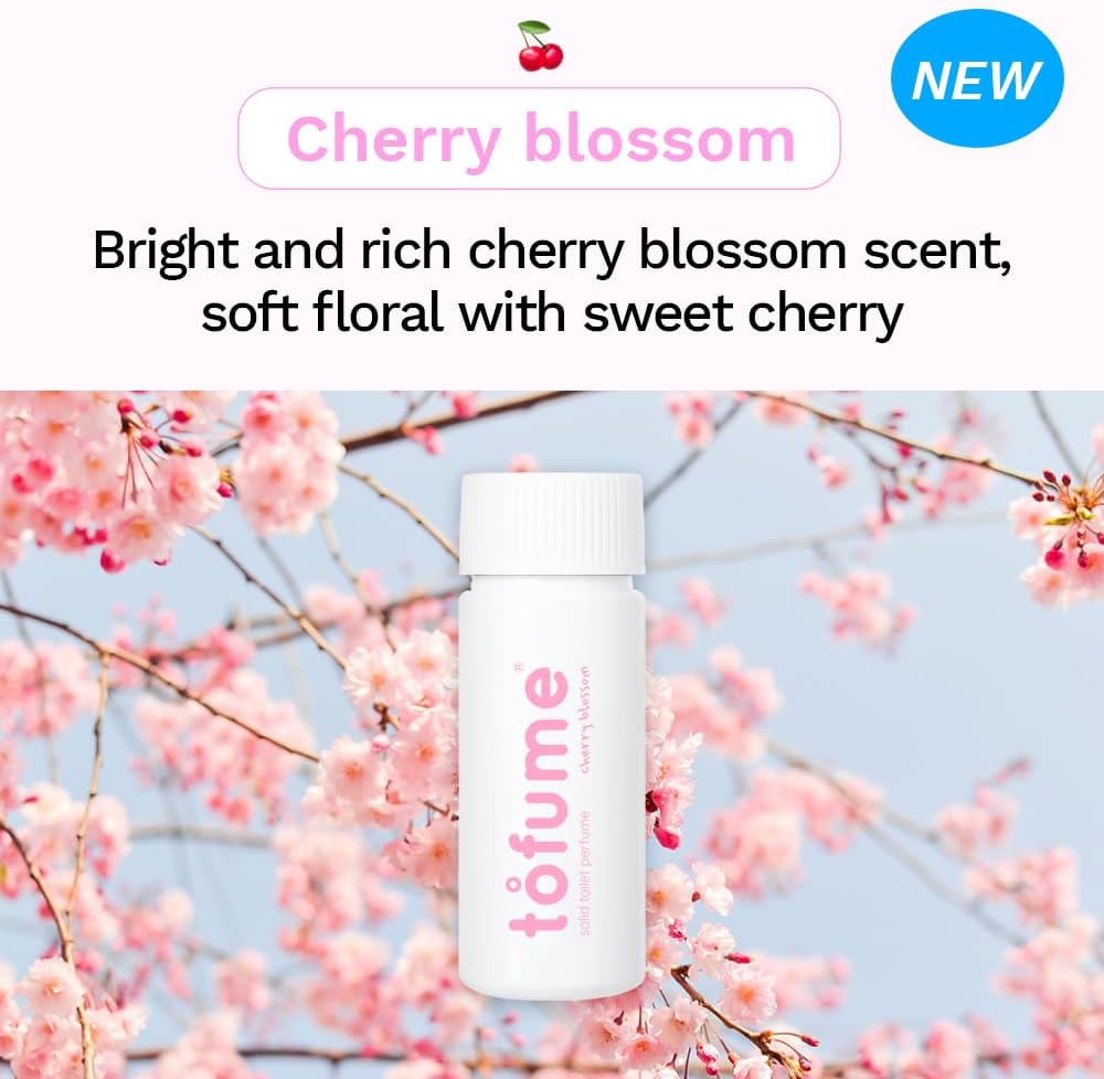 Effervescent Bathroom Air Freshener - Cherry Blossom - Toilet Deodorizer, Bathroom Odor Eliminator, Toilet Freshener, Flushable Air Freshener Toilet Tablets, 30 Count (Pack of 1)