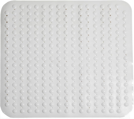 ENKOSI Extra Large Square Non Slip Shower Mat - 31 x 31-inch XL Bathroom Shower Mat - Square Shower Matts for Shower Stall Floors | Secure Suction Cups and Drain Holes (31x31 White)