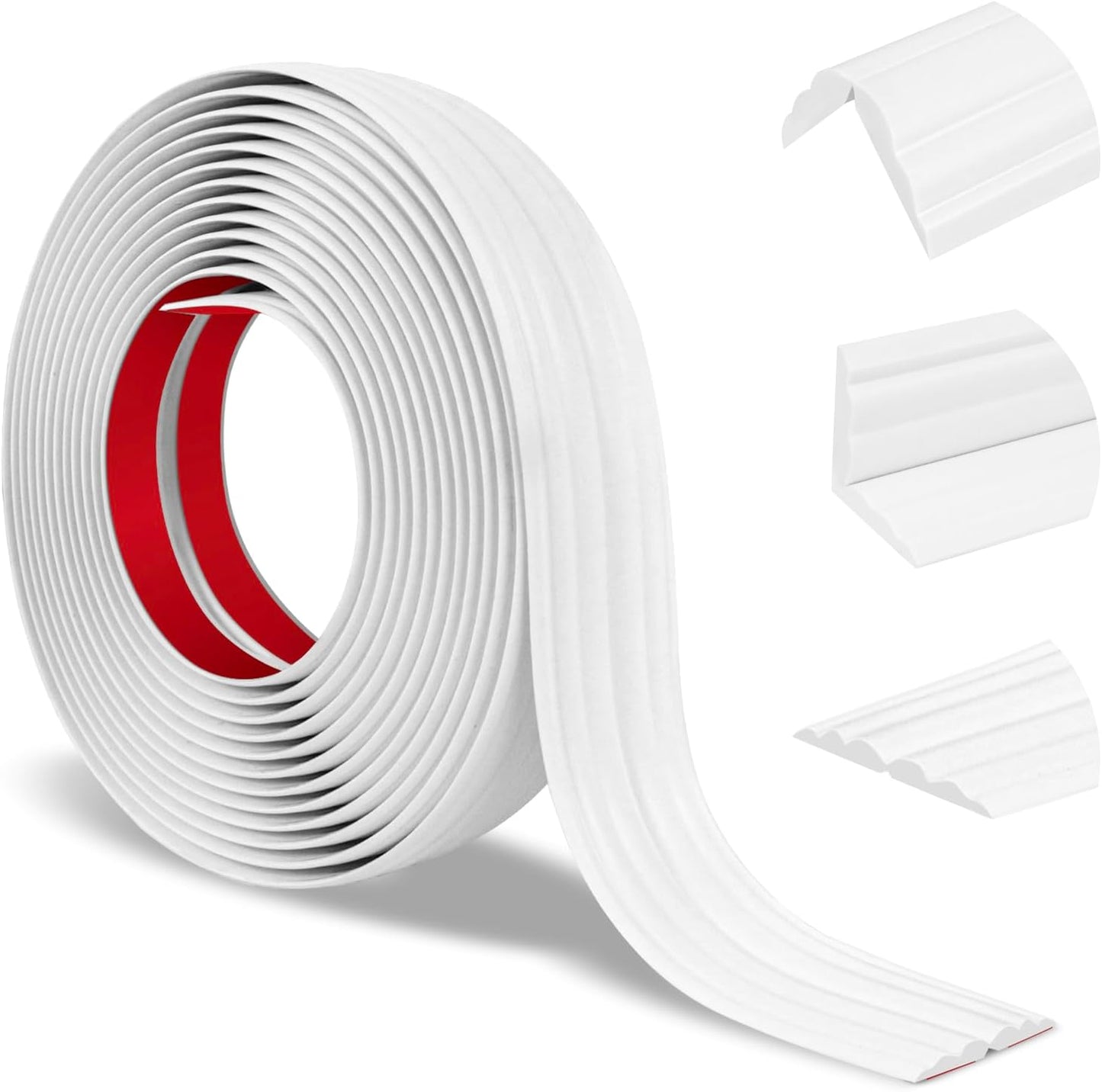 Wall Corner Protector Peel and Stick Corner Trim Molding Flexible Inside & Outside Wall Edge Guard Self Adhesive Moulding Trim for Edge Use, White, 1.6” W x 40’ L