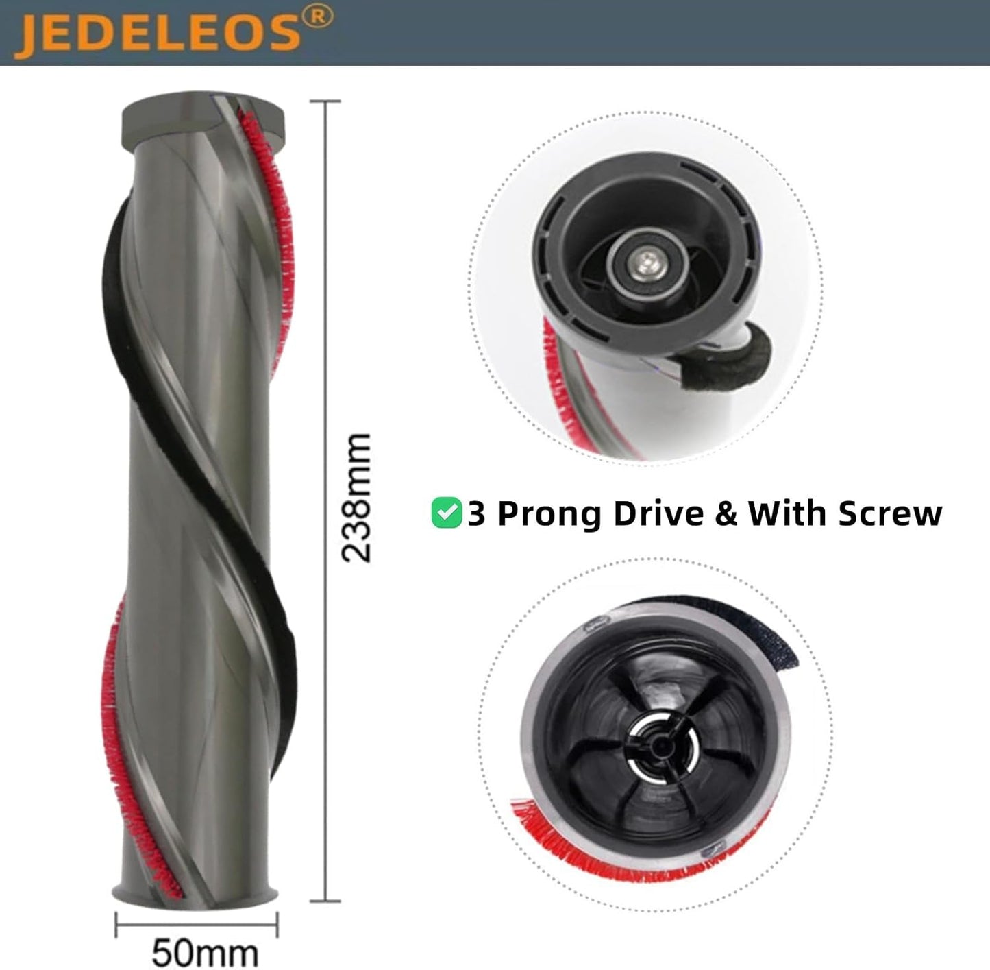 Replacement Brush Roller for Dyson V15 Detect SV22 SV47 Series Vacuum Digital Motorbar Cleaner Head, Torque Brush Bar Assembly Replace Parts 971655-01