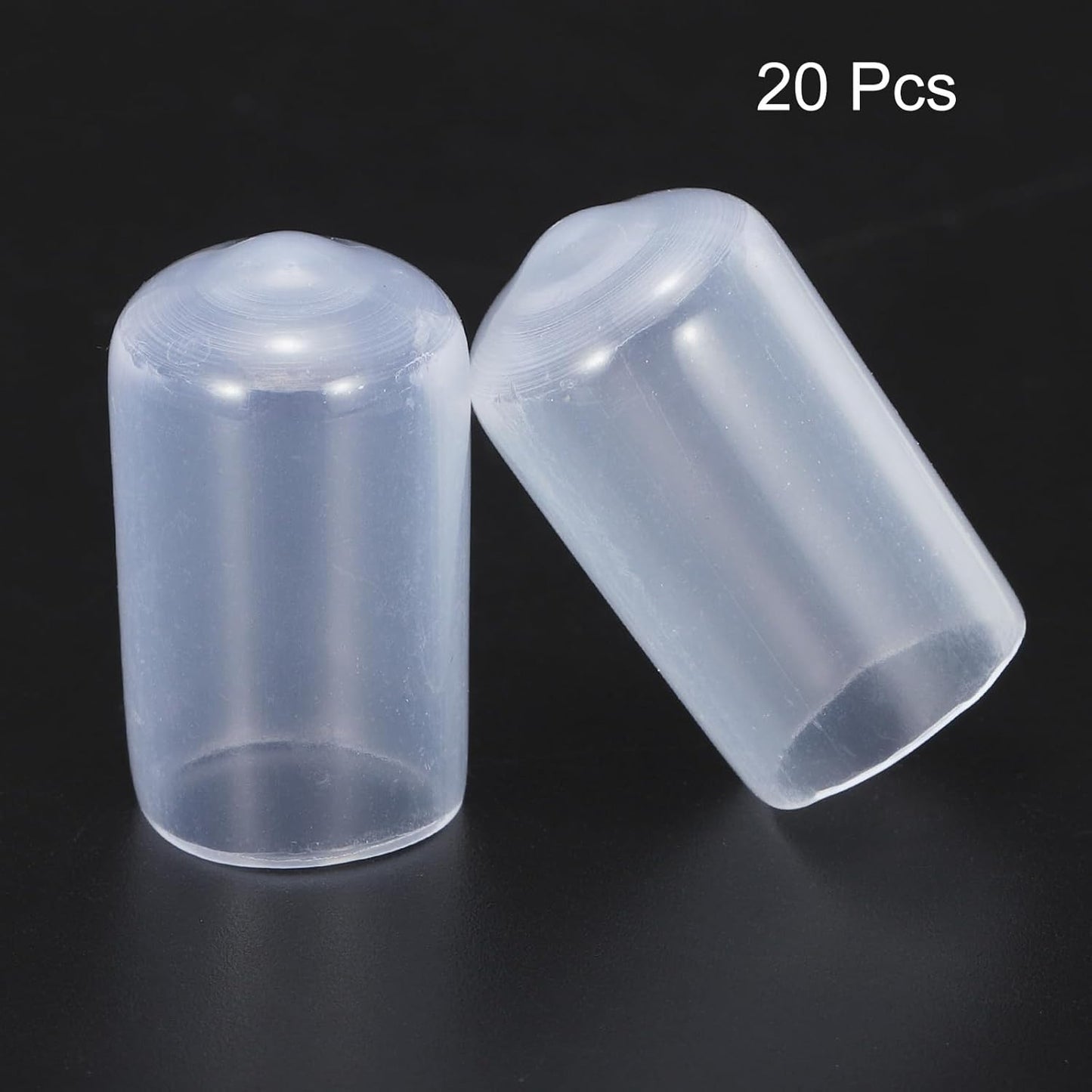 uxcell 20pcs Rubber End Caps 12mm(1/2") ID Vinyl PVC Round Tube Bolt Cap Cover Screw Thread Protectors Clear