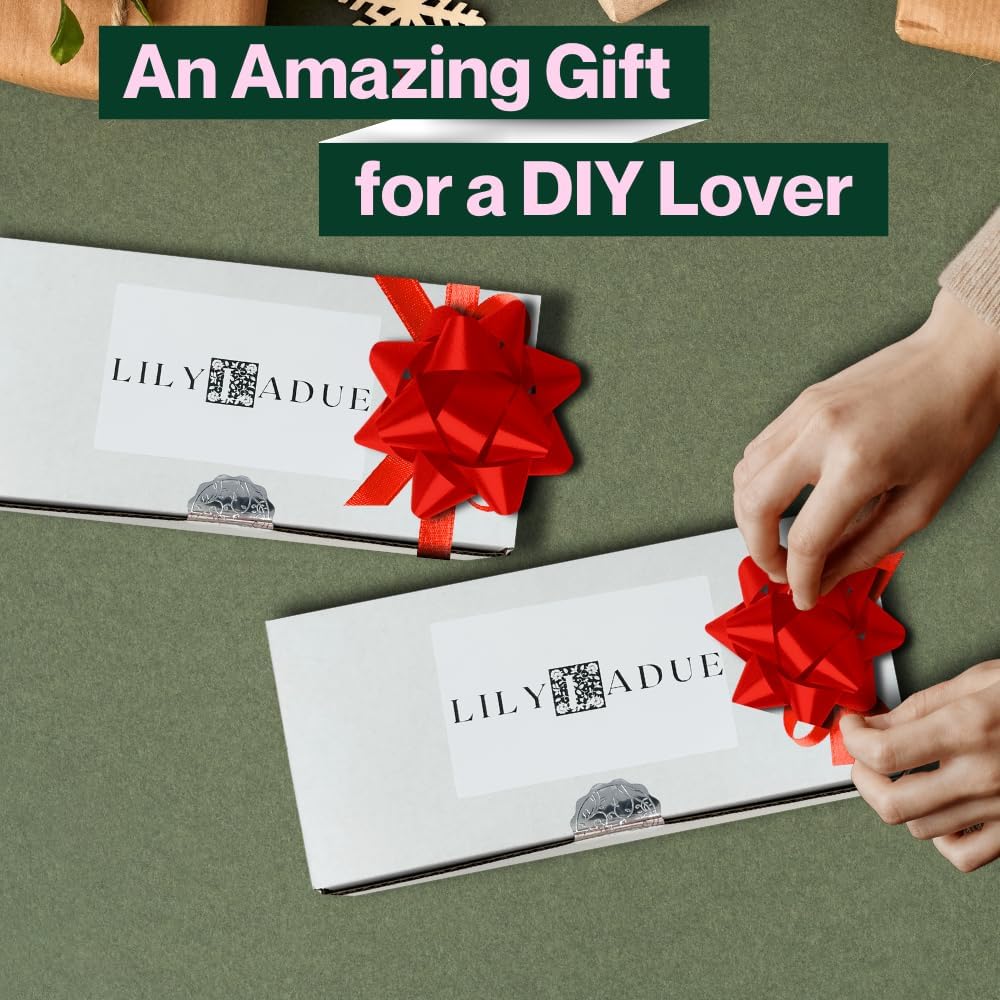 LILY LADUE Sand Candle Kit - 1Lb/16Oz Pearled Candles Sand and Wicks (24) with Copper Holder, Unscented Aroma Beads, Reusable Pearled Candle Wax for DIY Home Kit, Powder Beads Refill Available