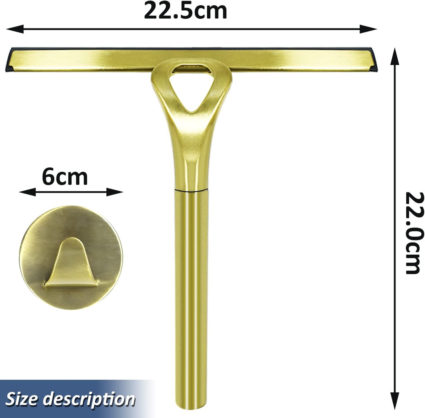 Stainless Steel Shower Squeegees All-Purpose Mirror/Window/Glass Wiper Scraper Golden Shower Squeegee