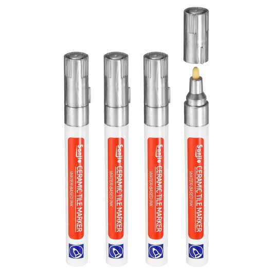 PATIKIL Grout Pen, 4 Pack Silver Tile Marker Waterproof Grout Sealer Pen Tile Repair Pens Paint Pens for Wall Floor Bathroom Kitchen Refresh