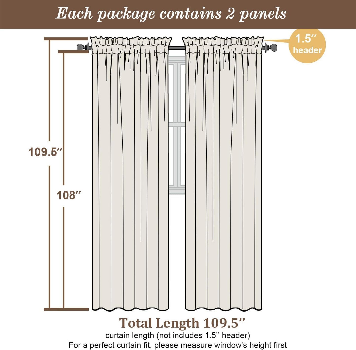 Chyhomenyc Extra Long Black Sheer Curtains 108 Inches Long 2 Panels, Light Filtering Black Curtains for Living Room, Soft Gentle Voile Rod Pocket Bedroom Window Drapes, 59Wx108L Inch, 9FT, 2PCS