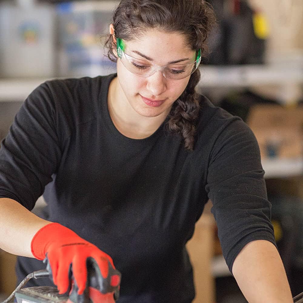 BISON LIFE Safety Glasses - Scratch Resistant Wrap Around Eyewear, Polycarbonate ANSI Z87.1 Impact Resistant Lens