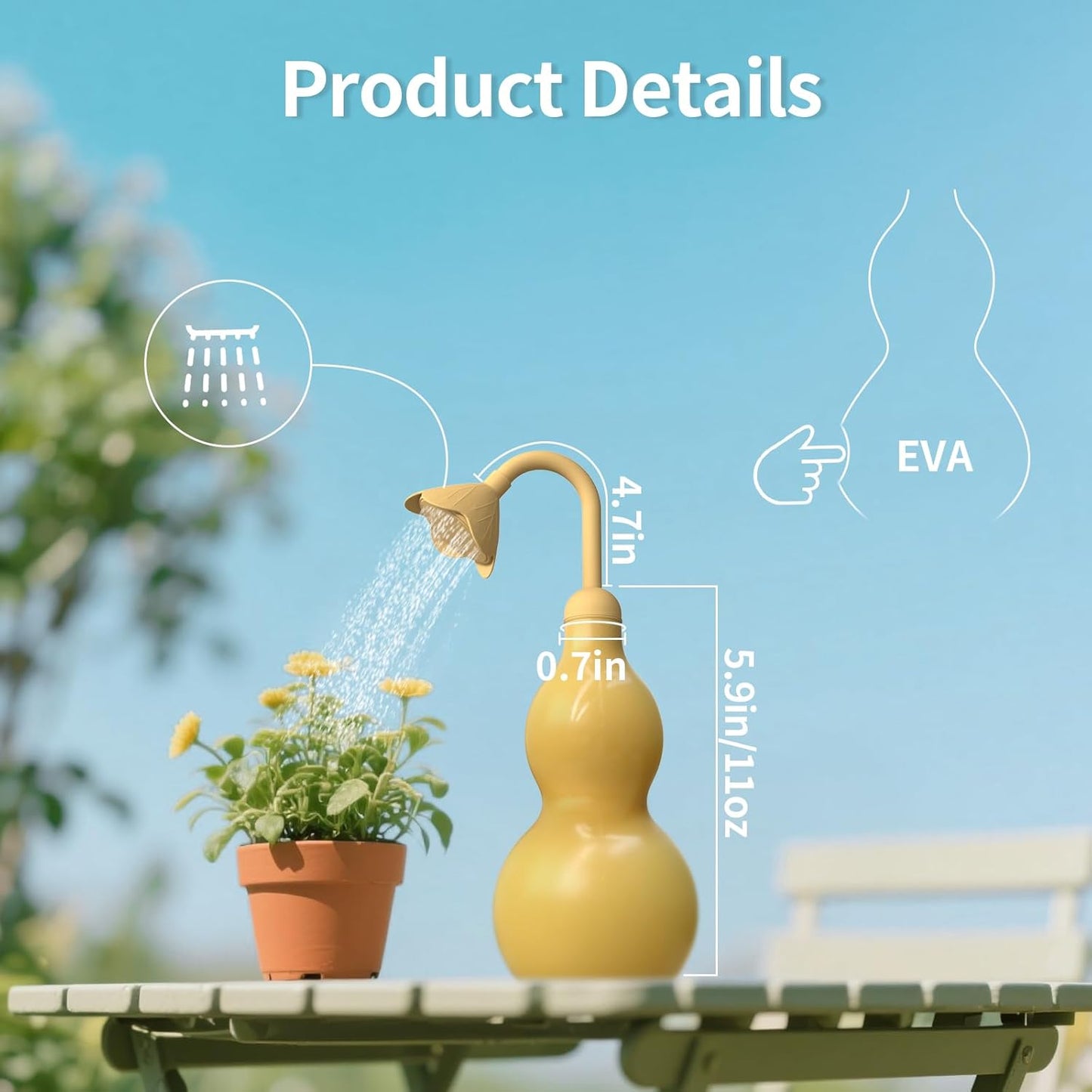 Squeeze Bottles for Plants, 11oz, 325ml Small Watering Can for Succulent, Muti-Function Squirt Bottle for Seedling Watering, Wash, Tattoo, Khaki