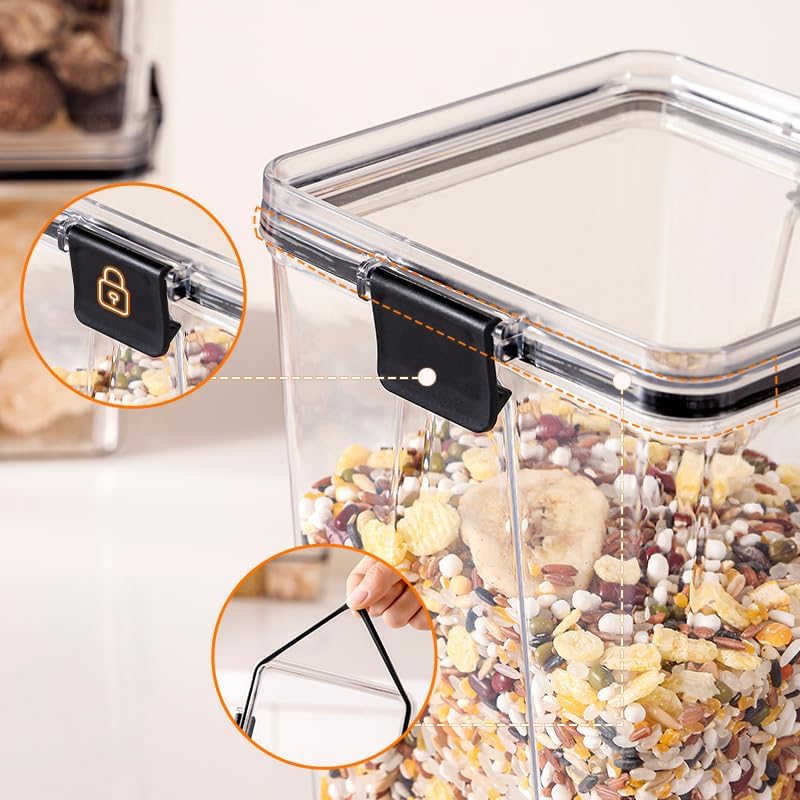 Food Storage Containers 4pack Plastic BPA Free shatterproof Freezeable Dishwasher Washable Environmentally Friendly and Recyclable Sealed Storage Containers Food Storage